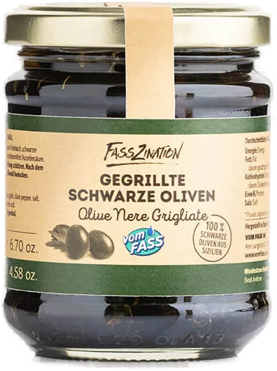 Gegrillte schwarze Oliven