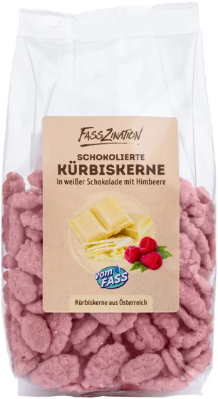 Kürbiskerne dragiert mit Himbeere