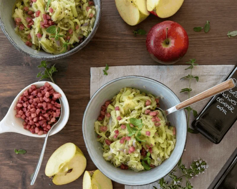Kohlrabi-Apfel-Salat mit Bacon