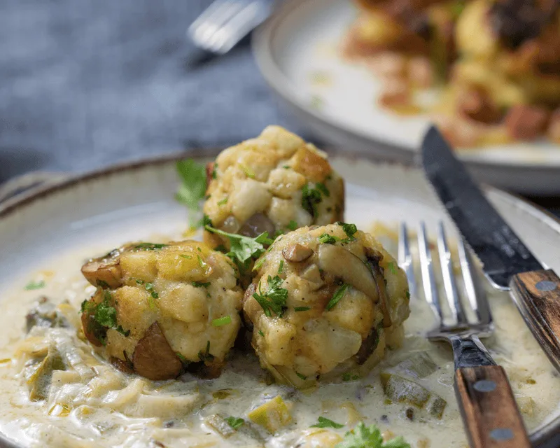 Pilzknödel mit Steinpilzöl