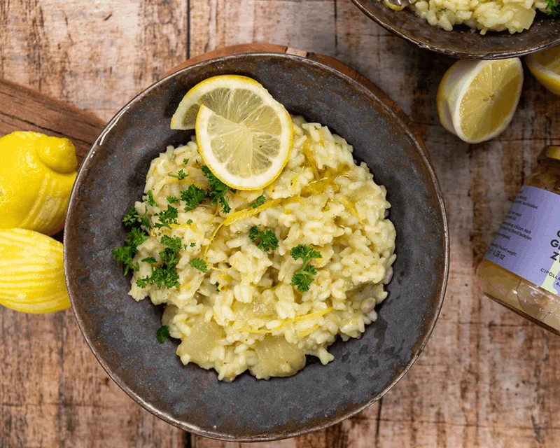Zitronen-Risotto mit Limonenöl